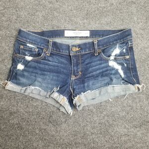 Abercrombie & Fitch Women's Denim Shorts size 4 27 Low Rise Distressed Cut Off